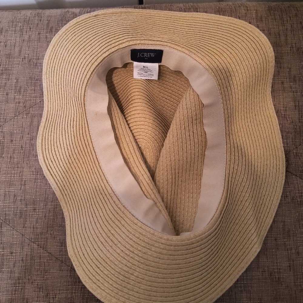 J. Crew Floppy Paper Tan Pool Vacation Beach Wide Brim Women’s Hat - Picture 8 of 10